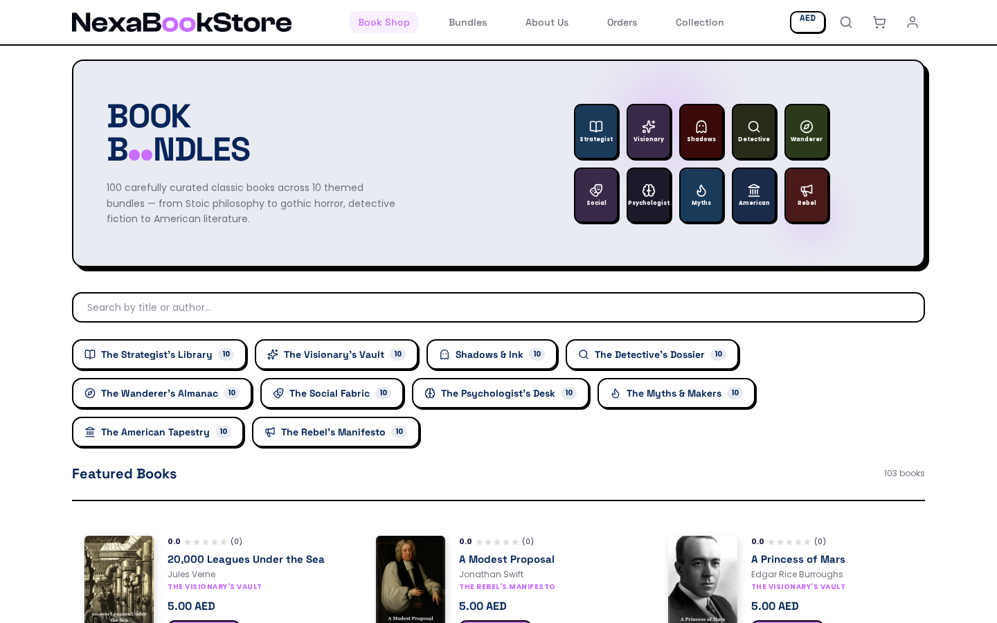 Nexa Bookstore platform screenshot
