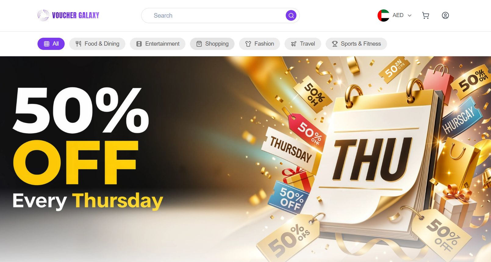Voucher Galaxy platform screenshot